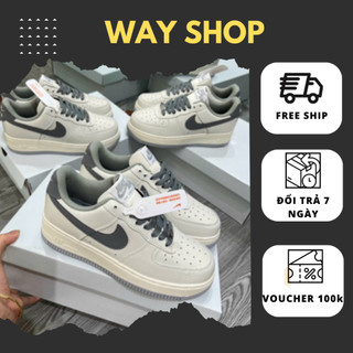Giày_Air_Force 1 Vệt Ghi Xám,Giày_AF1 Vệt Ghi Xám Nam Nữ  Đi Học Đi Chơi Full Bill Box