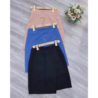 Chân váy công sở Chân váy chữ A đắp tà 4 cúc ốp dài 50cm chất liệu Vitex có tà che bụng Susuclothing