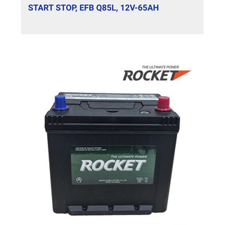Bình ắc quy 12v khô miễn bảo dưỡng rocket, start stop, efb q85l, 12v-65ah