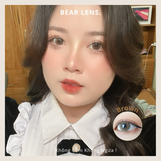   Có Cận BEAR LENS 1 Cặp Kính Áp Tròng Nâu Tây Nhẹ Nhàng 211 Brown 