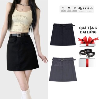 Chân Váy Chữ A Ngắn Kèm Đai Lưng QIIEN, Chân Váy Phong Cách ulzang Dáng Ngắn Có Quần Trong, Lên Form Xinh CV015