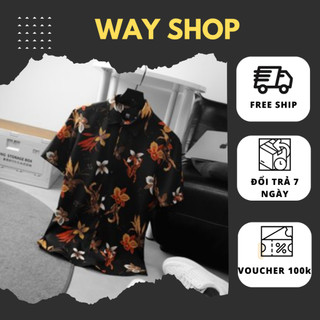 Sơ mi nam Flow WAY SHOP chất liệu lụa mềm mịn, thoáng mát, chống nhăn, form rộng mặc hằng ngày