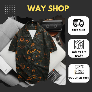 Áo Sơ Mi Lụa Nam, Áo Sơ Mi Nam Notice WAY SHOP Chất Liệu Lụa Hàn Thoáng Mát Chống Nhăn Thiết Kế Hoạ TIết Trẻ Trung