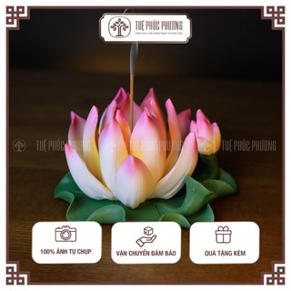 Đế cắm nhang hình hoa sen lớn bằng gốm sứ cao cấp