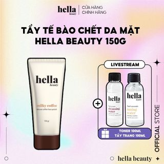Tẩy Tế Bào Chết Da Mặt Cà Phê Hữu Cơ Hella Beauty 150g giúp làm sạch sâu, sáng da đều màu
