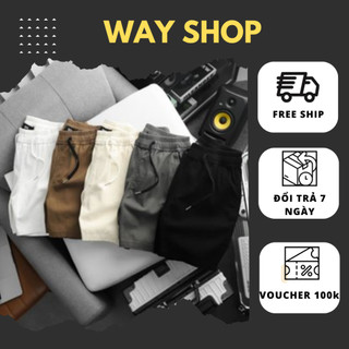 Quần Short Kaki Nam, Quần Short Kaki Excool WAY SHOP Cạp Chun Thoáng Mát Năng Động Trẻ Trung Đi Chơi Mặc Hàng Ngày