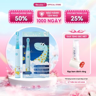Bàn chải điện cho bé Brushie Kids, bàn chải đánh răng trẻ em thông minh, lông bàn chải mềm, an toàn cho răng nhạy cảm