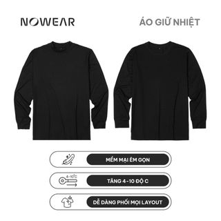 Combo 2 Áo giữ nhiệt nam HEATMAX cao cấp NOWEAR, cổ tròn ngắn và cổ cao 3cm - Mỏng nhẹ siêu ấm