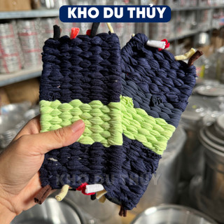 Nhấc nồi bằng vải nỉ dày (một cặp) mềm mịn trơn hoặc có họa tiết, loại tròn và loại thắt, giá tốt của gia dụng Du Thủy