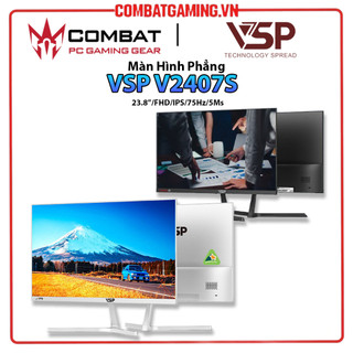 Màn Hình VSP V2407S Trắng Đen Full Viền 23.8"/FHD/IPS/75Hz/5ms Hàng Chính Hãng