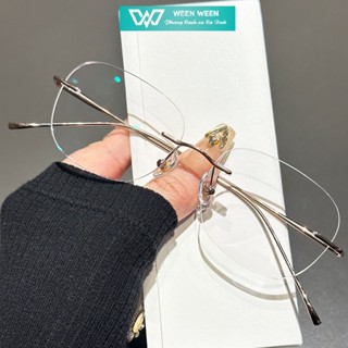  Gọng Kính Không Viền Siêu Nhẹ Nam Nữ TỔNG TÀI -CỰC NGẦU gọng titan chống ánh sáng xanh KV04 