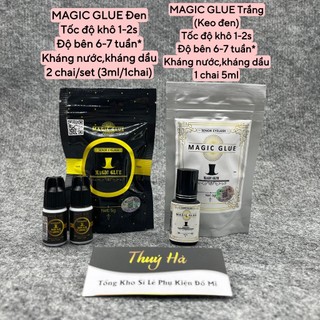 Keo nối mi MAGIC GLUE Chính Hãng_SIÊU BỀN- CAY ÍT_set 2 chai 3ml/1 chai_dụng cụ nối mi Thúy Hà
