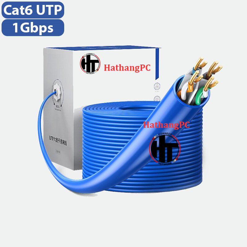 Dây mạng Cat6 màu xanh/trắng CHƯA BẤM đầu giá/mét