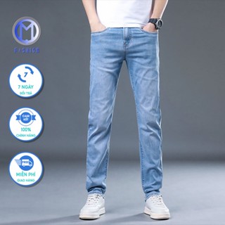 Quần jean nam co giãn ống ôm slimfit bó trơn đẹp cao cấp M Fashion phong cách hàn quốc