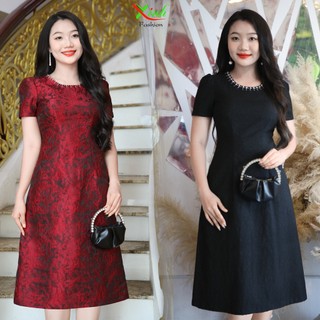 Đầm gấm vân nổi hoàng gia cao cấp dl846 dl848