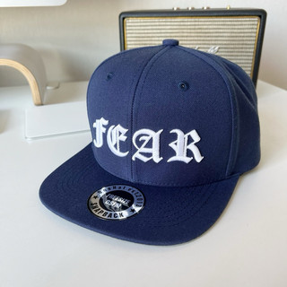 Nón snapback logo Fear trắng vải xanh navy xịn chất lượng cao fom SÂU ĐẦU brand One Hat