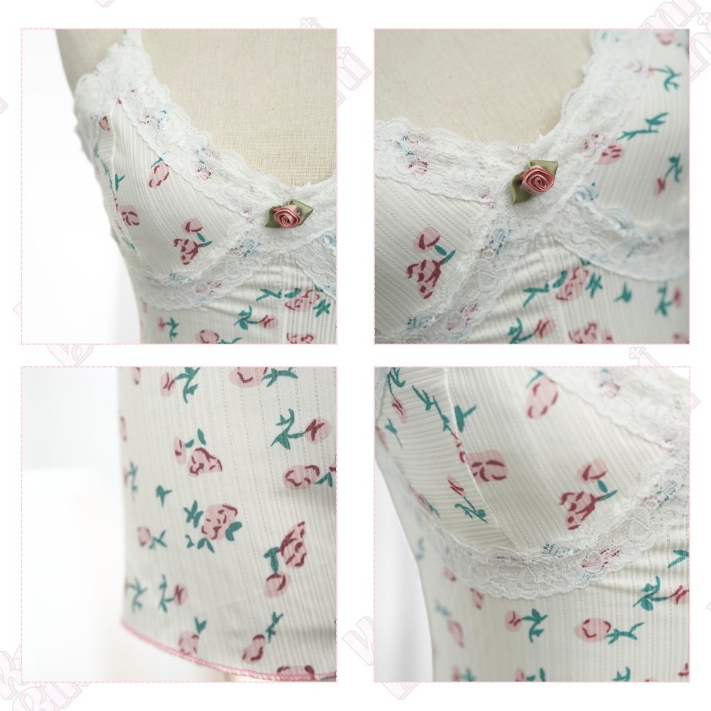 Bodysuit hoa nhí đi biển  phối ren nữ 1 lớp mỏng, Set áo liền quần ôm sát sexy quyến rũ cho nữ không đệm mút - Mã M08 | BigBuy360 - bigbuy360.vn