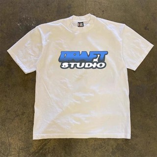 Áo Phông Cổ Tròn Tay Lỡ Phối Họa Tiết Chữ STUDIO Đơn Giản Trẻ Trung Chất Liệu Cotton Khô Siêu Thoáng Mát Cực Mềm Mịn