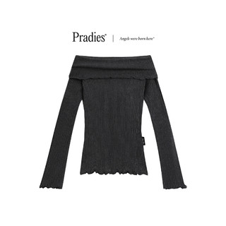 Áo len kiểu tay dài trễ vai pradies - cozy
