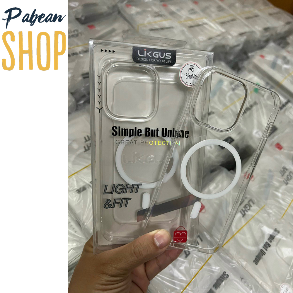Ốp LIKGUS FULL CỨNG chống ố , SIÊU MỎNG KÈM HÚT NAM CHÂM cho iPHONE 12 đến 15PROMAX