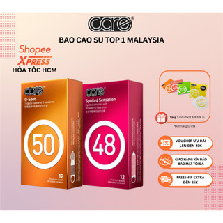 Combo Bao Cao Su Gai Li Ti CARE 48 và BCS Gai Gân CARE 50 Kéo Dài Thời Gian Nhiều Gel Bôi Trơn CARE LATEX