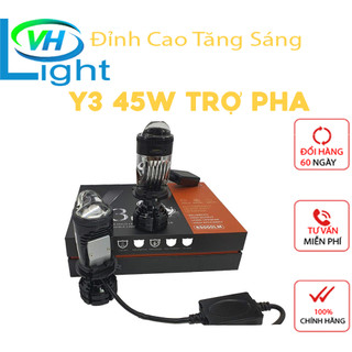 Đèn led pha y3 mẫu mới 60w chân đèn h4 lắp xe máy ô tô