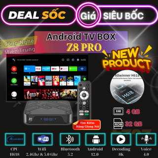 Android tivi box z8 pro - ram 2g&4g - bluetooth - netflix - remote tìm kiếm giọng nói