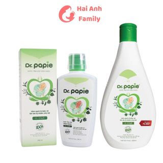 Nước tắm gội thảo dược Dr Papie cho bé từ 0 - 3 tuổi 230ml