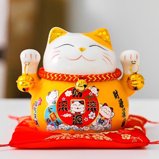 Mèo Thần Tài May Mắn - Kim Vận Phát Tài cao 10cm