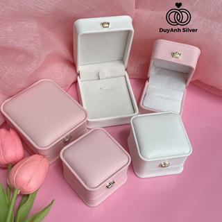 Combo 10 hộp đựng trang sức cao cấp da pu hộp nhung đựng nhẫn dây chuyền lắc tay