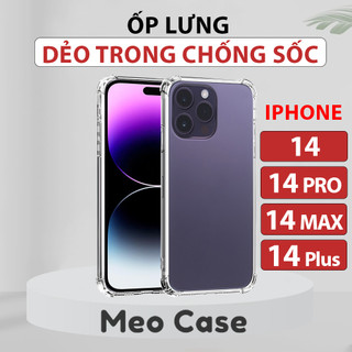 Ốp lưng iphone 14 pro max, iphone 14, 14 pro, 14 plus, tpu dẻo trong suốt chống sốc, ốp điện thoại bảo vệ viền camera