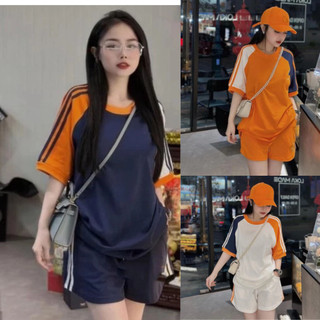  Bộ đồ mặc nhà nữ mùa hè du lịch set đùi nữ phom rộng bigsize 40-75kg rap lang trơn 