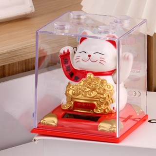 Mèo thần tài mini Mèo thần tài vẫy tay mini sử dụng năng lượng mặt trời xinh lung linh