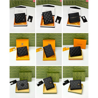 Ví da thời trang g.c l.v nam cao cấp - ví hoạ tiết vân dập nổi ful box