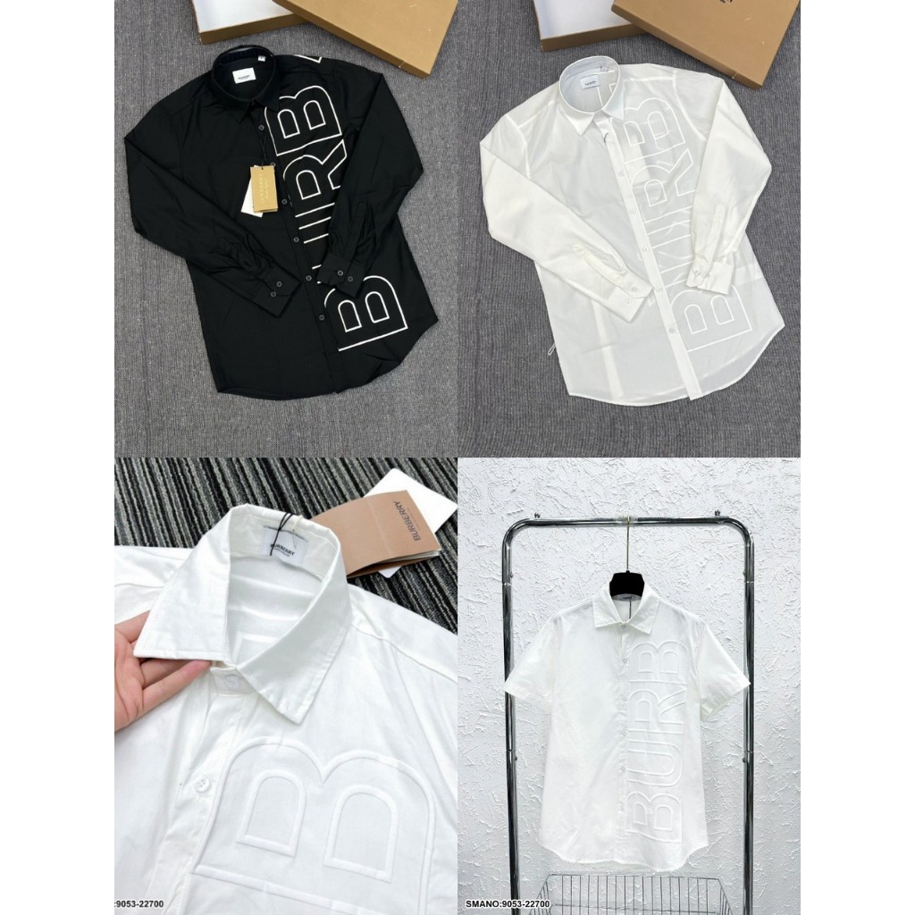 Áo Sơ Mi BBR Nam Nữ Dập Chữ Nổi Trắng Chất Mịn Hàng Siêu Cấp, Áo Sơ Mi Trắng BBR Hotrend Phong Cách Trẻ Lịch Sự 2024