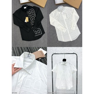 Áo Sơ Mi BBR Nam Nữ Dập Chữ Nổi Trắng Chất Mịn Hàng Siêu Cấp, Áo Sơ Mi Trắng BBR Hotrend Phong Cách Trẻ Lịch Sự 2024