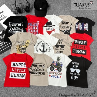 Áo thun hình in bé trai vải zip co dãn cực tốt, áo thun cộc tay mùa hè bé trai tulalove