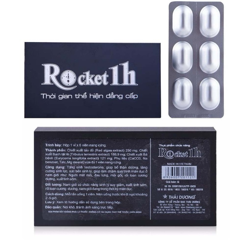 [Lẻ 1 viên] Thực phẩm bảo vệ sức khỏe ROCKET 1H