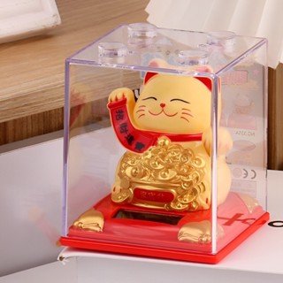  Mèo thần tài mini Mèo vẫy tay năng lượng ánh sáng 