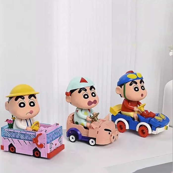 Bộ Đồ Chơi Lắp Ráp Shin Cậu Bé Bút Chì Lái Xe Crayon Shin Chan Kuppy Keeppley