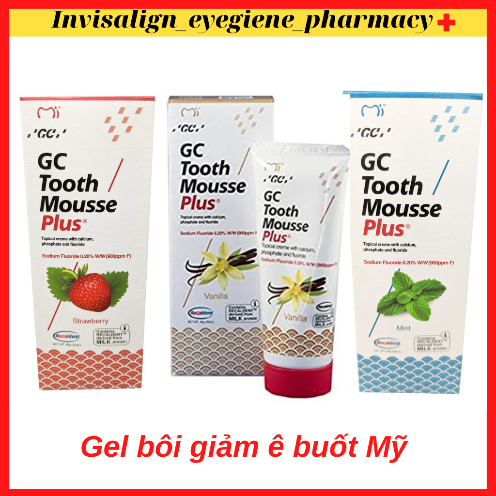GC Plus Ship Hoả Tốc  - Gel bôi giảm ê buốt Mỹ Tooth Mousse Plus GC có thành phần Calci và Phosphate