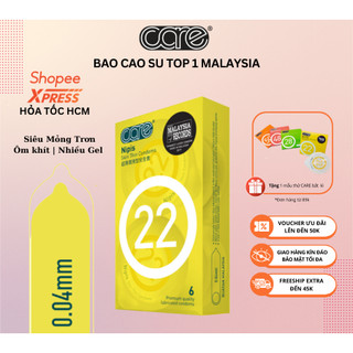 Bao cao su siêu mỏng Care 22, kéo dài thời gian quan hệ, nhiều gel bôi trơn, hương nước hoa - 6  bcs