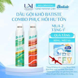  Combo 2 Chai Dầu Gội Khô Batiste 200ml Chăm Sóc Tóc Hư Tổn Và Làm Phồng Tóc Damage Control & Volume 