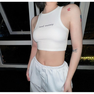 Áo ba lỗ nữ basic”need money tank top”