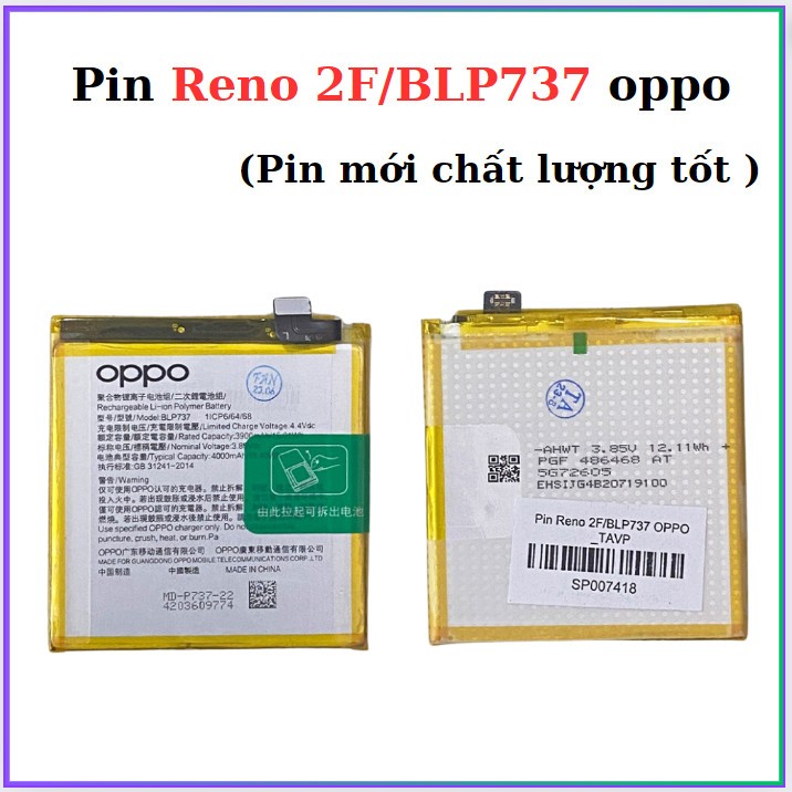 Pin Reno 2F/ BLP737 Oppo (mới zin)