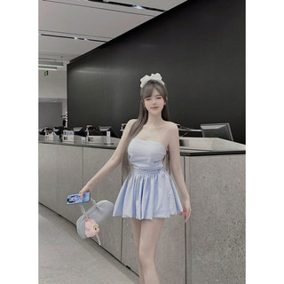 Váy quây kẻ xanh chuẩn mpb