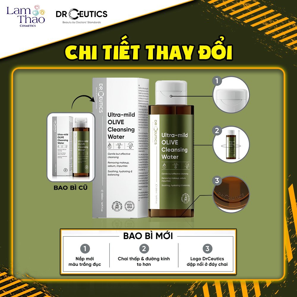 Nước Tẩy Trang Làm Sạch Sâu Và Dưỡng Ẩm Cho Mọi Loại Da DrCeutics Ultra Mild Olive Cleansing Water | BigBuy360 - bigbuy360.vn