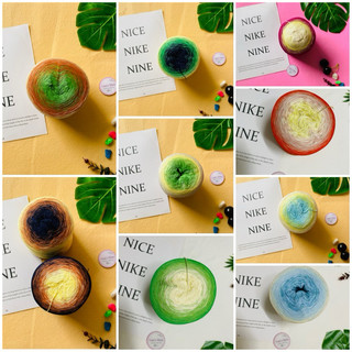 Yarn - sợi 100% lụa latin pháp cầu vòng | cỡ sợi ~ 0,8mm | sợi cao cấp bóng, mền, đẹp | terri store