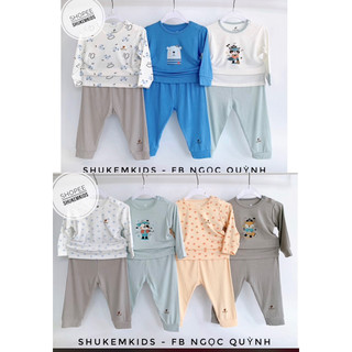 [Lullaby] Bộ dài cộc tay hè sợi tre cho bé trai bé gái