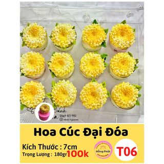 Khuôn silicone Hồng Phát tạo hình hoa Cúc đại đoá, kích thước 7cm - T06